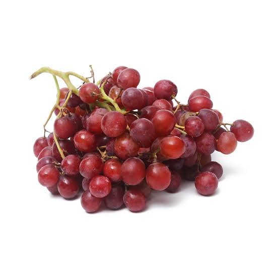 Bunch of red flame grapes with sweet and juicy appearance